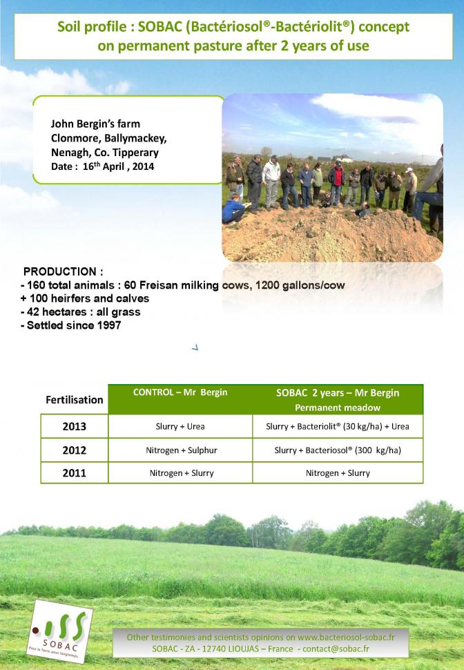 Soil profile in bergin's farm in Tipperary, Ireland -april 2014 1