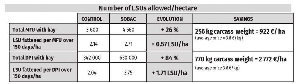 Number of LSUs allowed/hectare 