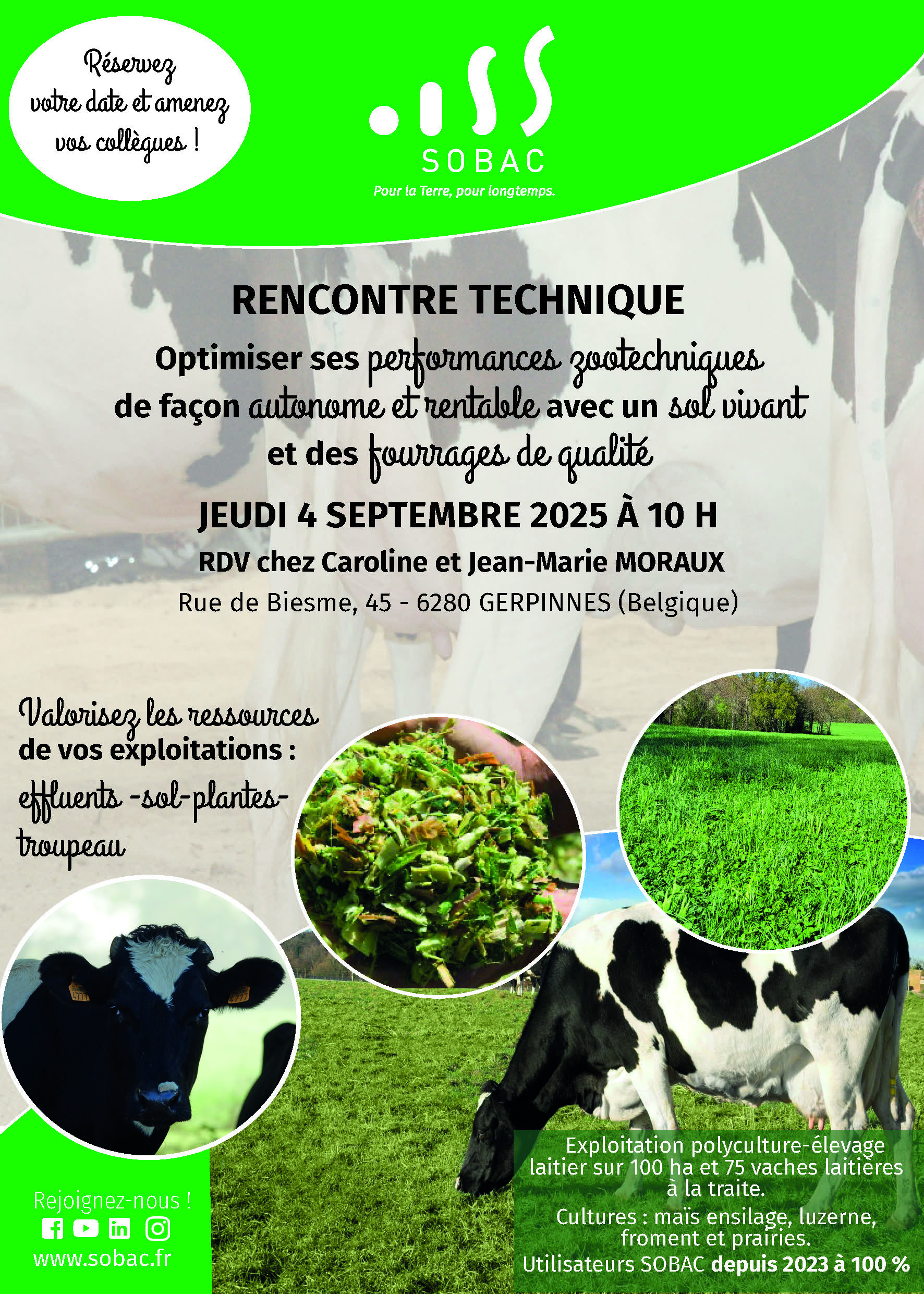 Rencontre technique sur élevage laitier (Belgique) le 4 septembre 2025