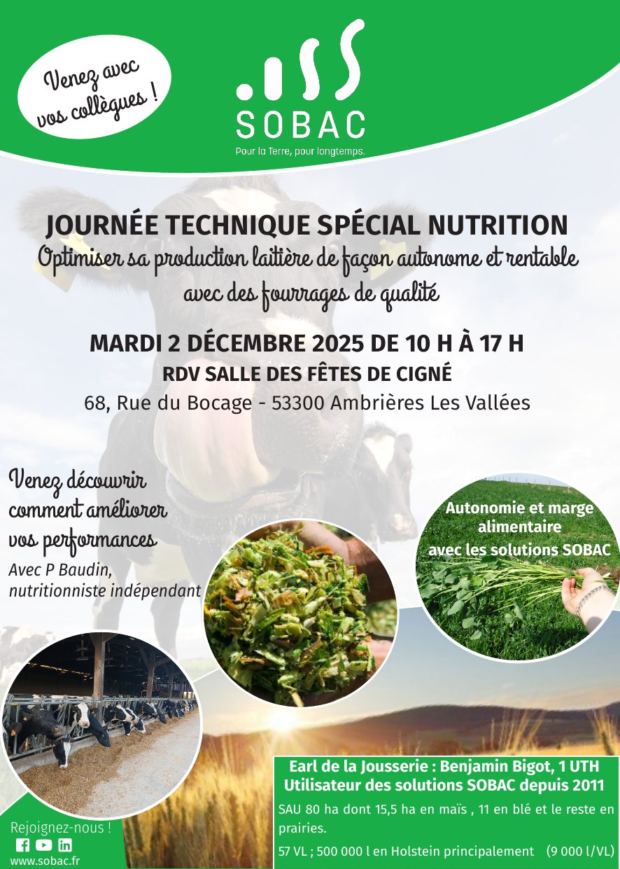 Agriculteurs lors d’une journée technique SOBAC sur la nutrition à Ambrières-les-Vallées.